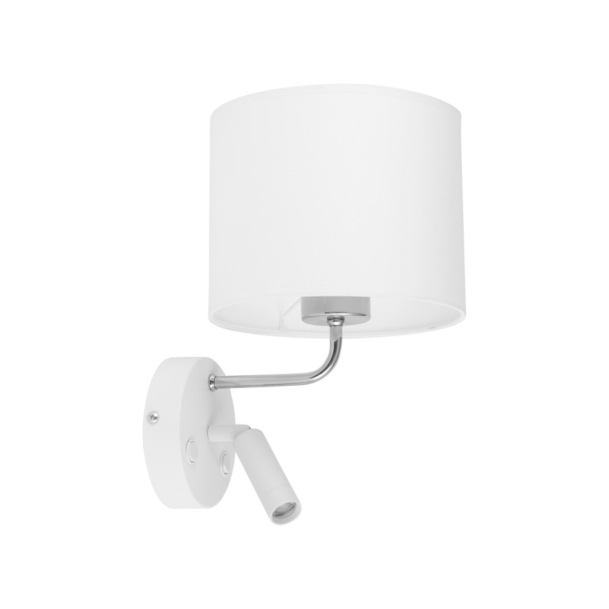 LED zidna lampa RICHI 1xE27/15W/230V + LED/3W/230V bela