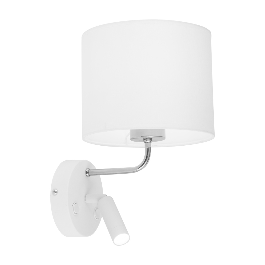 LED zidna lampa RICHI 1xE27/15W/230V + LED/3W/230V bela
