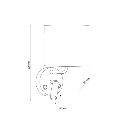 LED zidna lampa RICHI 1xE27/15W/230V + LED/3W/230V bela