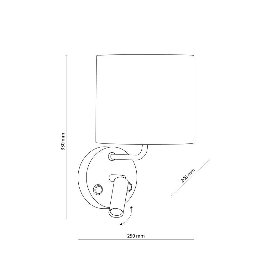 LED zidna lampa RICHI 1xE27/15W/230V + LED/3W/230V bela