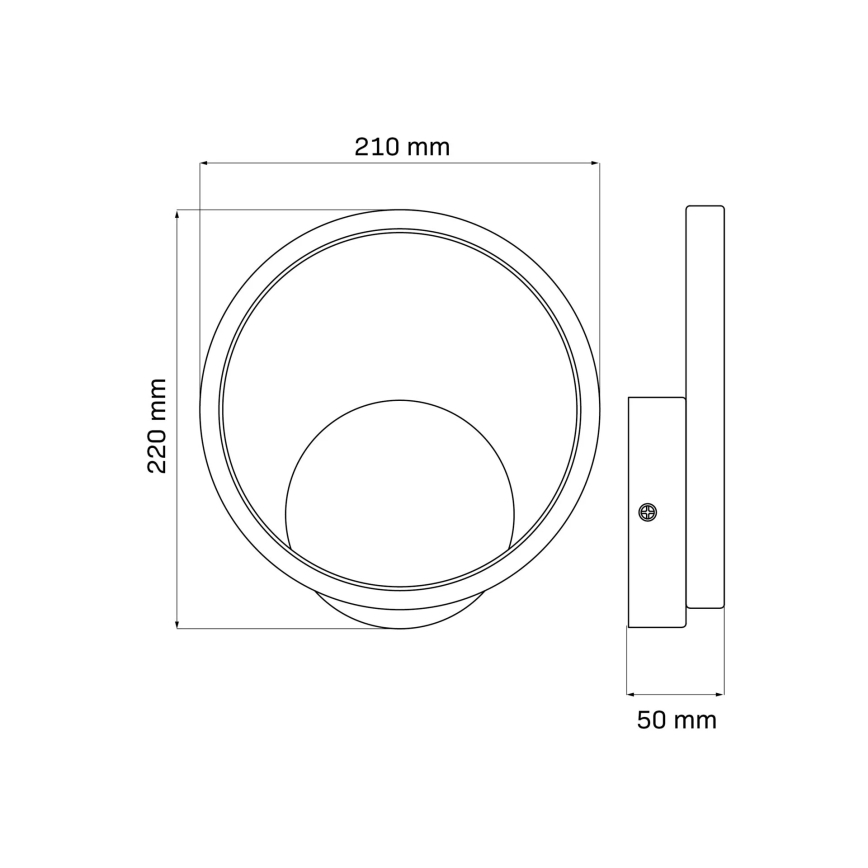 LED Zidna lampa ROMAN LED/11,5W/230V 4000K crno