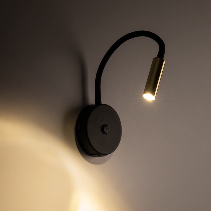 LED Zidna lampa sa USB portom LAGOS 1xG9/3W/5V 4000K crno/zlatna