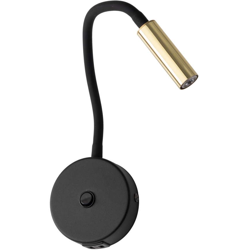 LED Zidna lampa sa USB portom LAGOS 1xG9/3W/5V 4000K crno/zlatna