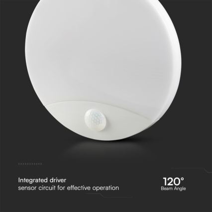 LED Zidna lampa za kupatilo sa senzorom SAMSUNG CHIP LED/15W/230V 3000/4000/6000K IP44 bela