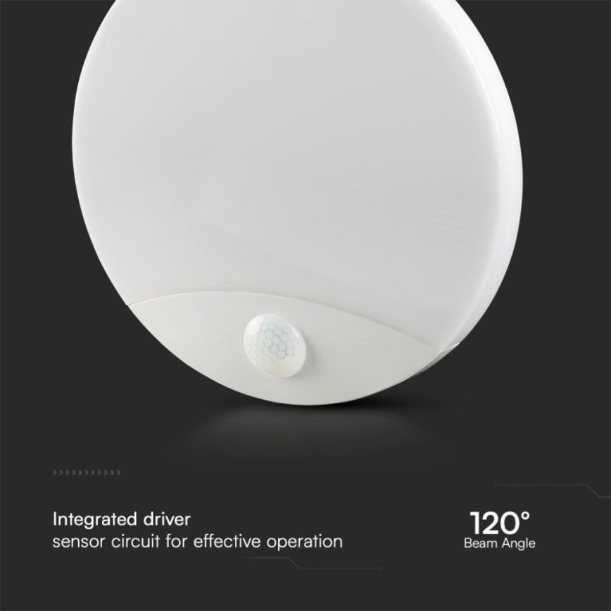 LED Zidna lampa za kupatilo sa senzorom SAMSUNG CHIP LED/15W/230V 3000/4000/6000K IP44 bela