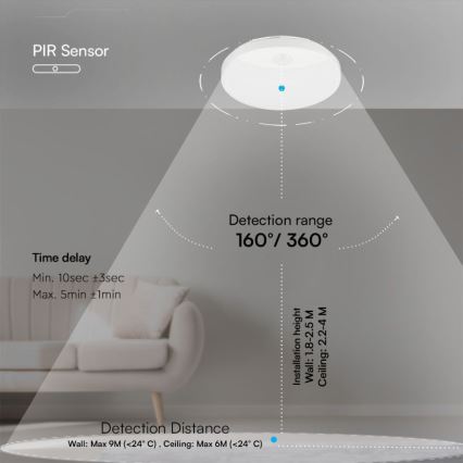 LED Zidna lampa za kupatilo sa senzorom SAMSUNG CHIP LED/15W/230V 3000/4000/6000K IP44 bela