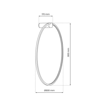 LED Zidna lampa za kupatilo SATURNO LED/46W/230V IP44 zlatna