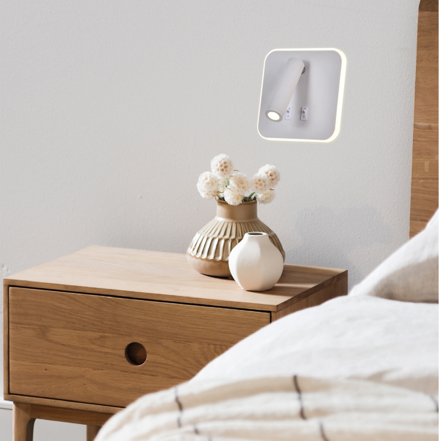 LED Zidna reflektorska lampa IRIS LED/14W/230V 3000K bela