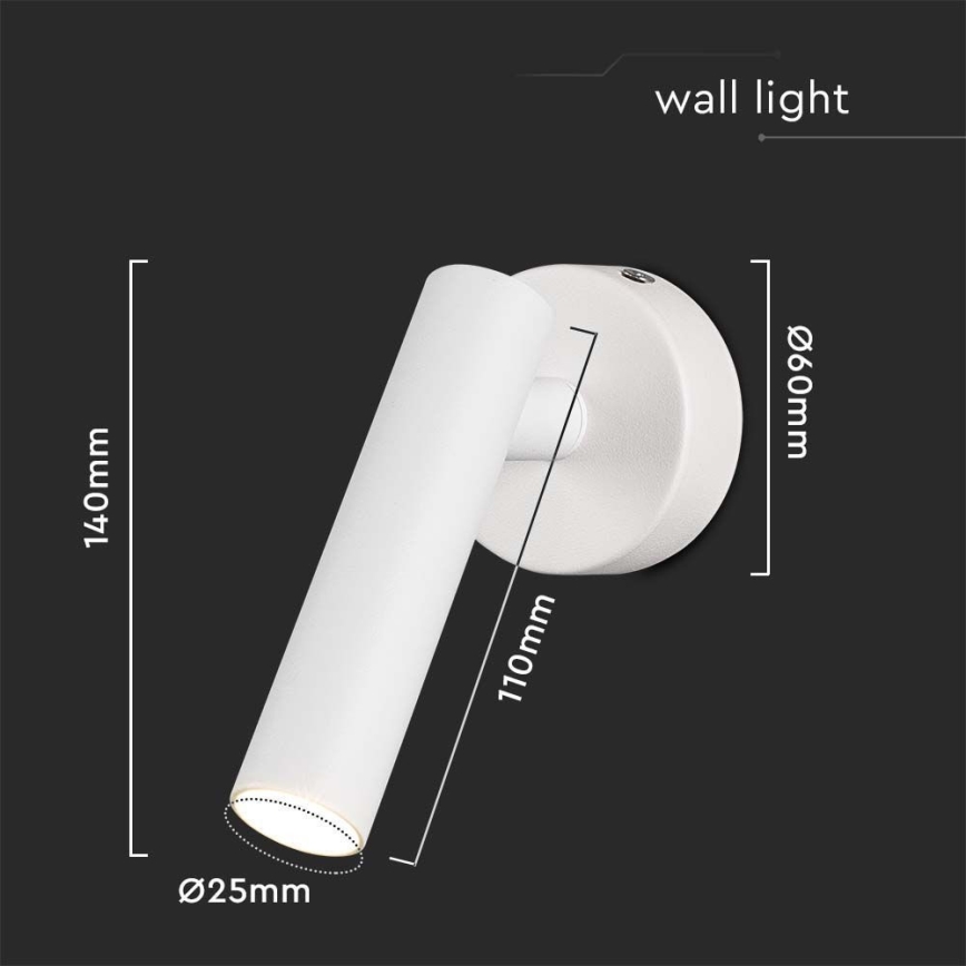 LED Zidna reflektorska lampa LED/2W/230V 3000K bela