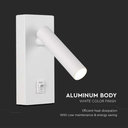 LED Zidna reflektorska lampa LED/2W/230V 4000K bela