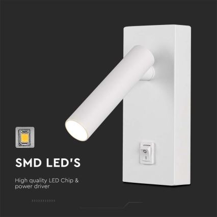 LED Zidna reflektorska lampa LED/2W/230V 4000K bela