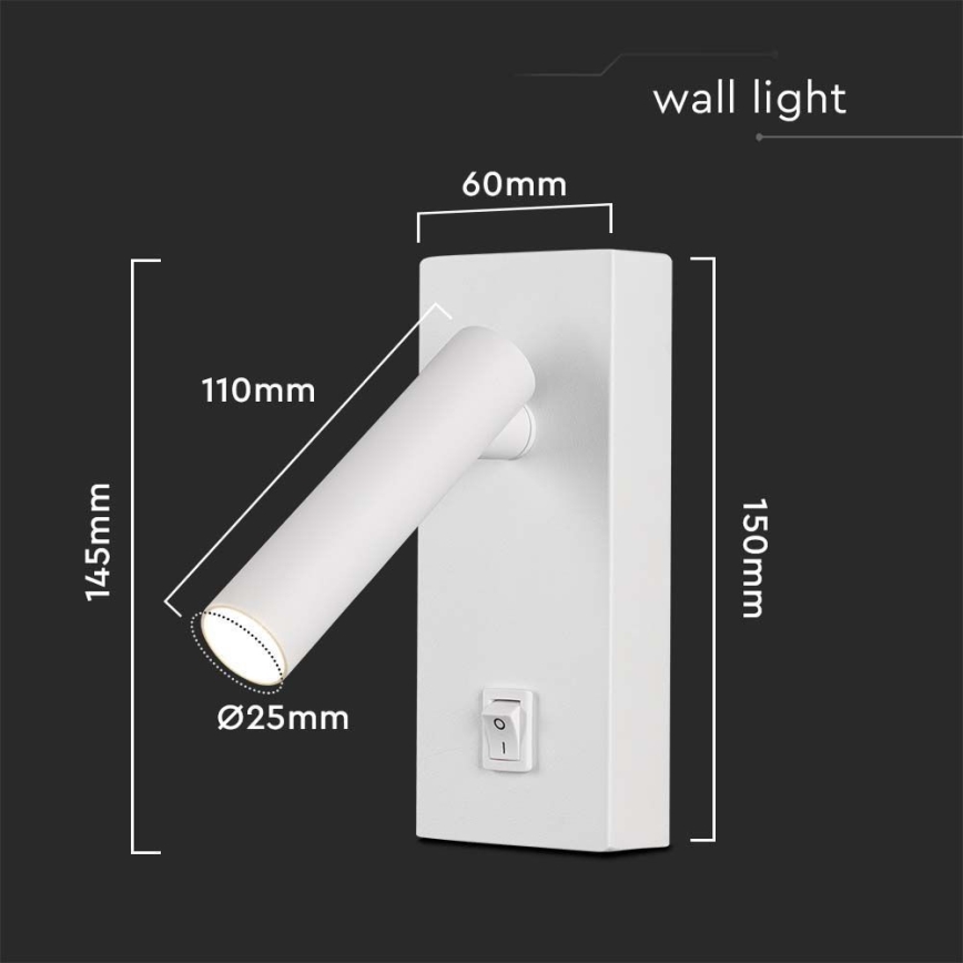 LED Zidna reflektorska lampa LED/2W/230V 4000K bela