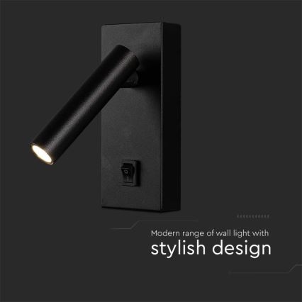LED Zidna reflektorska lampa LED/2W/230V 4000K crno