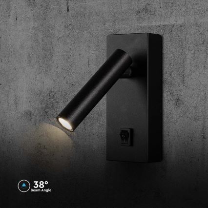 LED Zidna reflektorska lampa LED/2W/230V 4000K crno
