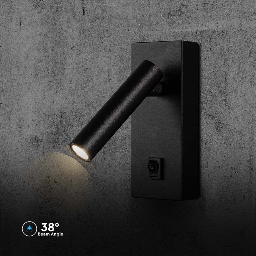 LED Zidna reflektorska lampa LED/2W/230V 4000K crno