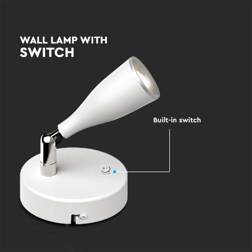 LED Zidna reflektorska lampa LED/4,5W/230V 3000K bela
