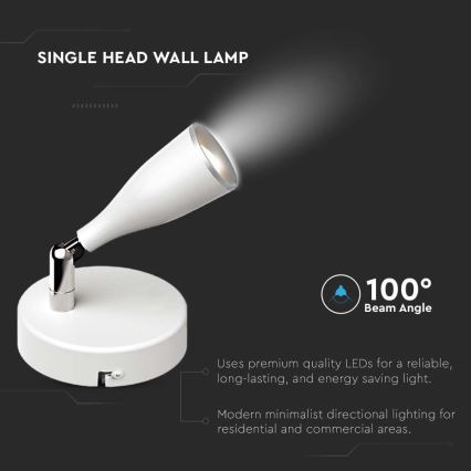 LED Zidna reflektorska lampa LED/4,5W/230V 4000K bela