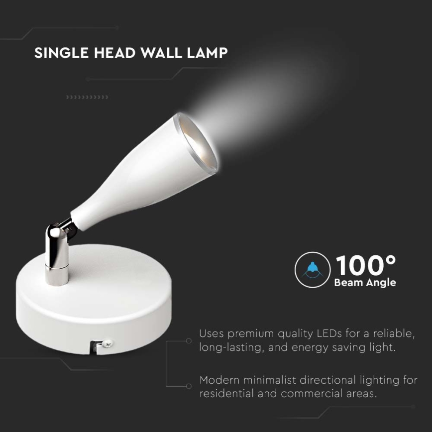 LED Zidna reflektorska lampa LED/4,5W/230V 4000K bela
