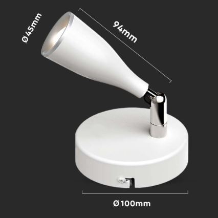 LED Zidna reflektorska lampa LED/4,5W/230V 4000K bela