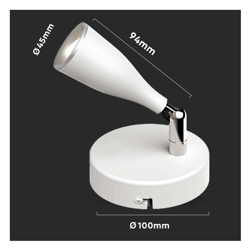 LED Zidna reflektorska lampa LED/4,5W/230V 4000K bela
