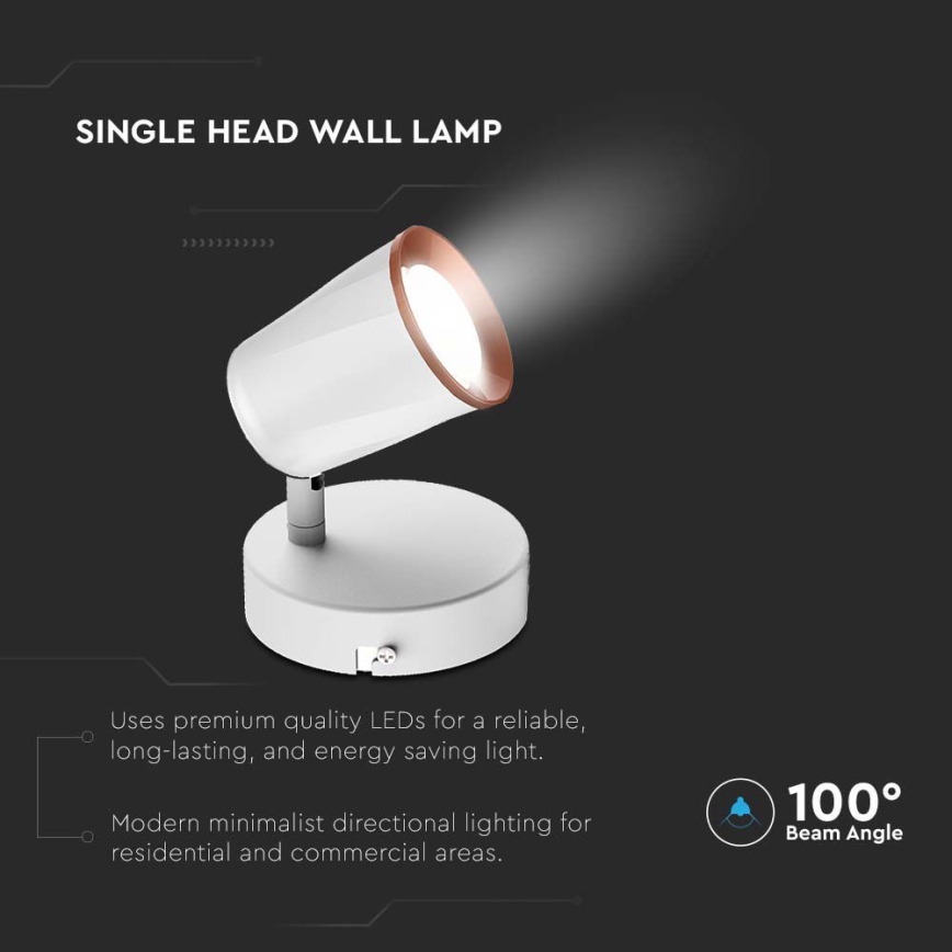 LED Zidna reflektorska lampa LED/5W/230V 3000K bela