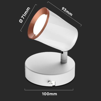 LED Zidna reflektorska lampa LED/5W/230V 3000K bela