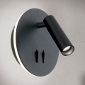 LED Zidna reflektorska lampa LENNY LED/6W/230V + LED/3W crno