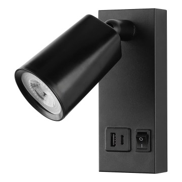 LED Zidna reflektorska lampa sa USB portom LED/5W/230V bela