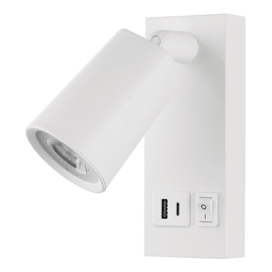 LED Zidna reflektorska lampa sa USB portom LED/5W/230V crno