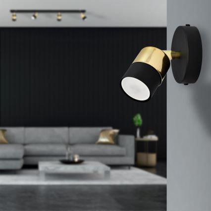 LED Zidna reflektorska lampa TUBSSON 1xGU10/4,8W/230V crno/zlatna