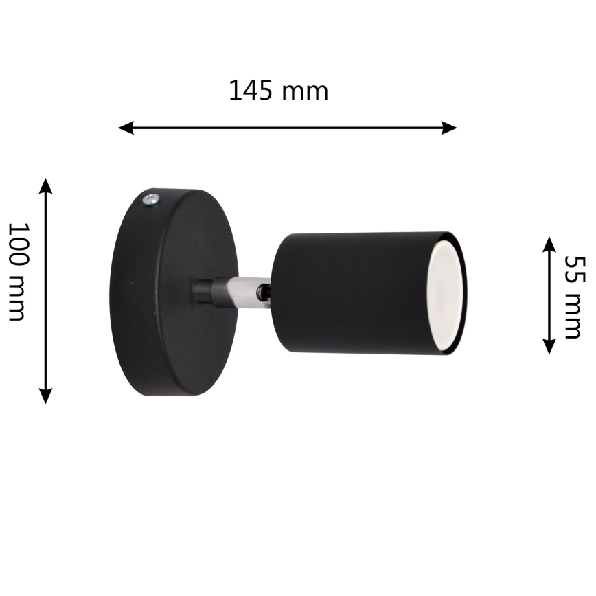 LED Zidna reflektorska lampa TUNE 1xGU10/4,8W/230V crno