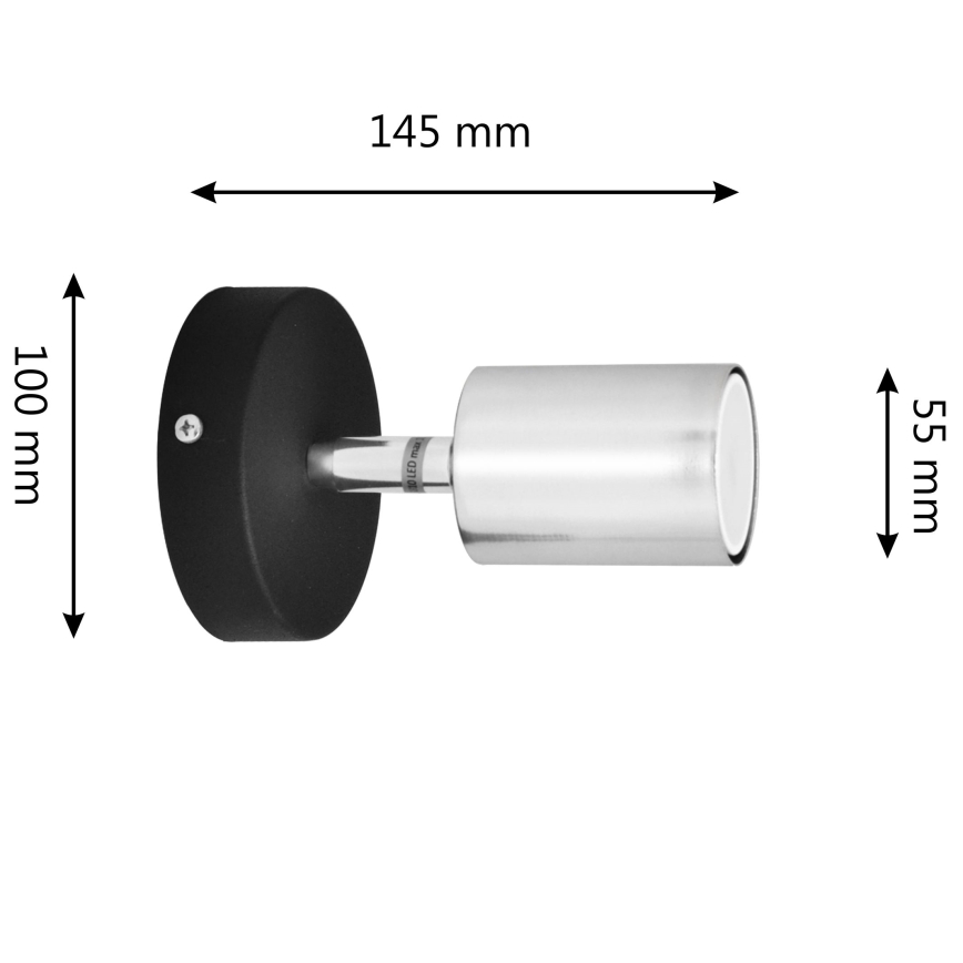 LED Zidna reflektorska lampa TUNE 1xGU10/4,8W/230V mat krom/crno