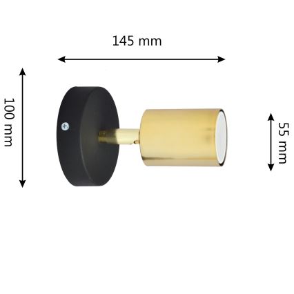 LED Zidna reflektorska lampa TUNE 1xGU10/4,8W/230V zlatna/crno