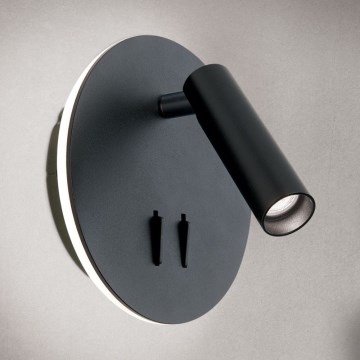 LED zidna spot svetiljka LENNY LED/6W/230V + LED/3W crna