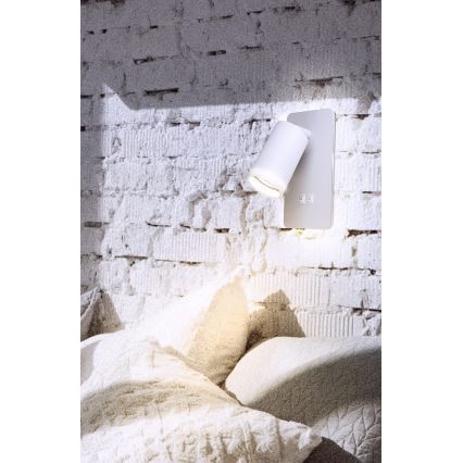 LED zidna spot svetiljka PARIS 1xGU10/10W/230V + LED/6W/230V bela