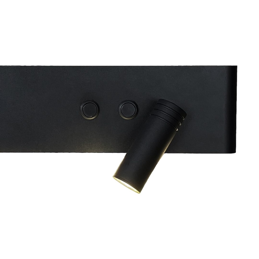 LED zidna spot svetiljka RESORT LED/10W/230V + LED/3W, crna, desna