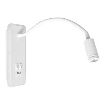 LED Zidni lampica BASE 1xLED/8W+1xLED/2W/230V bela