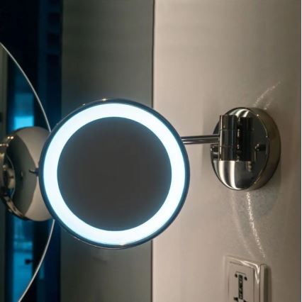 LED Zidno kozmetičko ogledalo LED/3W/6V 4xAA IP44