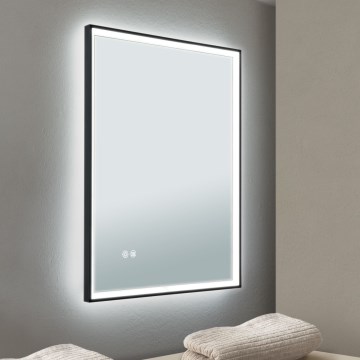 LED zidno kupatilsko ogledalo sa pozadinskim osvetljenjem i grejačem protiv magljenja FRAME LED/48W/230V 3000/4000/6000K 60x45 cm IP44