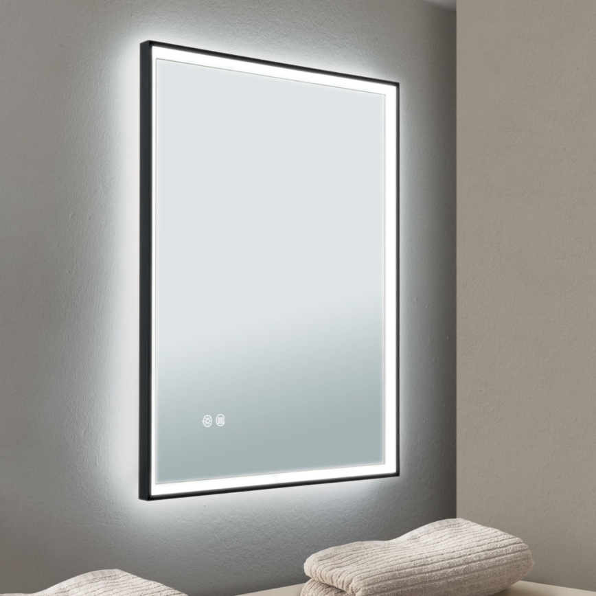 LED zidno kupatilsko ogledalo sa pozadinskim osvetljenjem i grejačem protiv magljenja FRAME LED/48W/230V 3000/4000/6000K 60x45 cm IP44