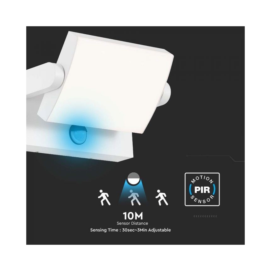 LED Zidno spoljašnje osvetljenje sa senzorom LED/17W/230V 4000K IP65 bela