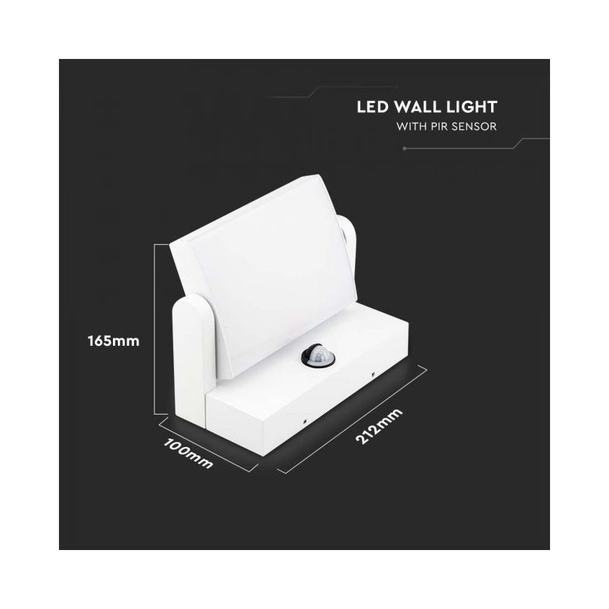LED Zidno spoljašnje osvetljenje sa senzorom LED/17W/230V 4000K IP65 bela