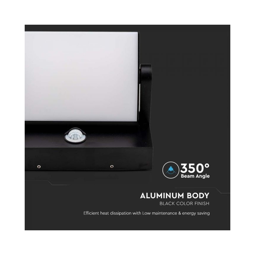 LED Zidno spoljašnje osvetljenje sa senzorom LED/17W/230V 4000K IP65 crno
