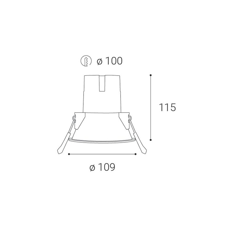 LED2 - LED Ugradbena lampa za kupatilo ZERO LED/10W/230V 3000K CRI 95 IP43 crno pr. 10,9 cm