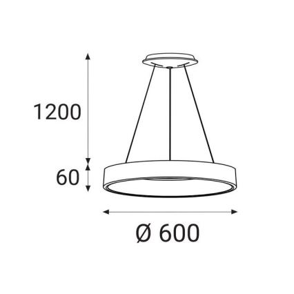 LED2 - LED luster na sajli BELLA LED/50W/230V 3000K pr. 60 cm bela