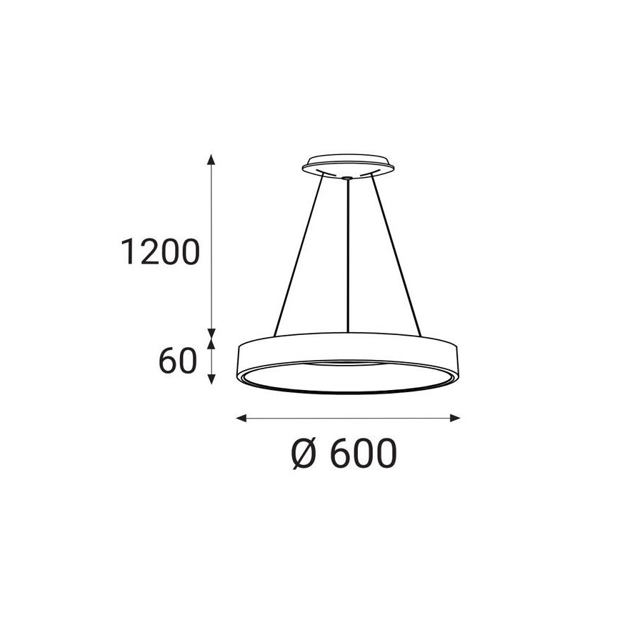 LED2 - LED luster na sajli BELLA LED/50W/230V 3000K pr. 60 cm bela