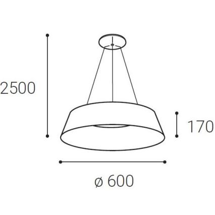 LED2 - LED luster na sajli KATY LED/60W/230V 3000/4000K bela