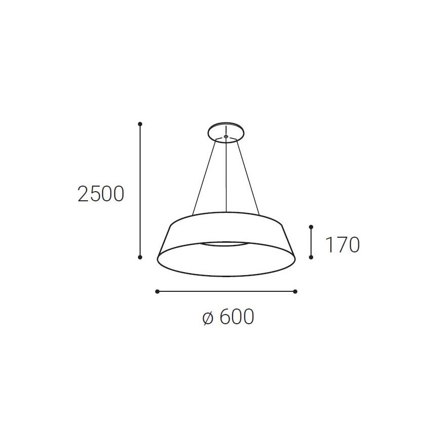 LED2 - LED luster na sajli KATY LED/60W/230V 3000/4000K bela