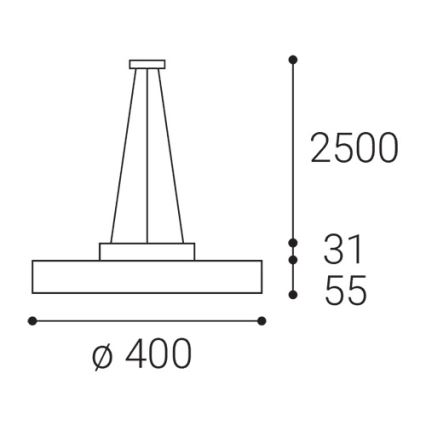LED2 - LED luster na sajli ROTO LED/48W/230V 2700K/3300K/4000K IP40 bela pr. 40 cm