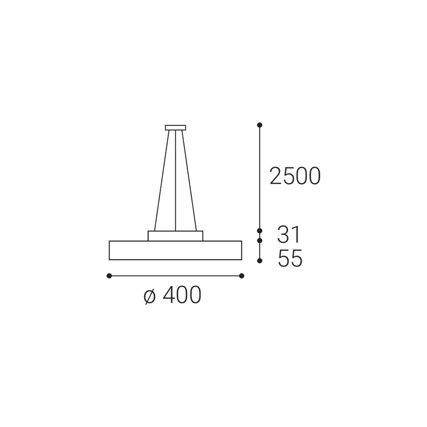 LED2 - LED luster na sajli ROTO LED/48W/230V 2700K/3300K/4000K IP40 bela pr. 40 cm